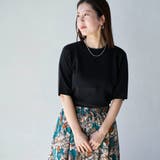 BLACK | サラコソウバリクルー5分袖サマーニット | coen【women】
