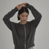 DK.GRAY | ソフトタッチ 配色レイヤード風ニットカーディガン | coen【women】