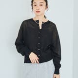 BLACK | 【UVカット】オータムシアークルーニットカーディガン | coen【women】