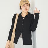 ウール混 襟付きリブニットカーディガン | coen【women】 | 詳細画像2