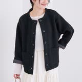 BLACK | ダブルフェイス アウターライクニットカーディガン | coen【women】