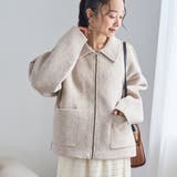BEIGE | 襟付きダブルジップニットジャケット | coen【women】