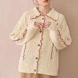 OFF WHITE | 配色メローケーブル編みニットカーディガン | coen【women】