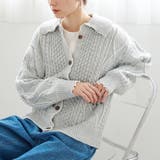 LT.GRAY | 配色メローケーブル編みニットカーディガン | coen【women】