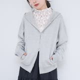 LT.GRAY | スウェットライク ニットジップパーカー | coen【women】