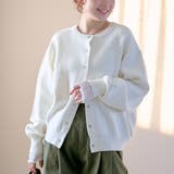 OFF WHITE | 【選べる6色展開 スプリングカラー】袖刺繍 スウェットライクハイゲージニットカー… | coen【women】