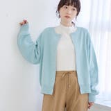 LT.BLUE | 【選べる6色展開 スプリングカラー】袖刺繍 スウェットライクハイゲージニットカー… | coen【women】
