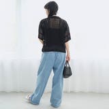襟付き半袖メッシュニットカーディガン | coen【women】 | 詳細画像8 