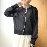 BLACK | 【UVカット / 冷房対策】レイヤードライク ドライタッチシアーカーディガン | coen【women】