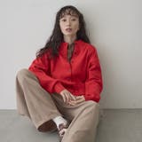 RED | 【帯電防止】モチモチ モックネックポケ付きニットカーディガン | coen【women】