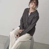 DK.GRAY | 【帯電防止】モチモチ 襟付きリブニットカーディガン | coen【women】