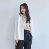 コットンミックスプレーティングVネックニットカーディガン | coen【women】 | 詳細画像3