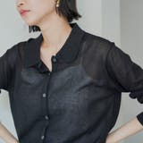 BLACK | ラメシアー ニットシャツカーディガン | coen【women】