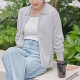 LT.GRAY | ラメシアー ニットシャツカーディガン | coen【women】