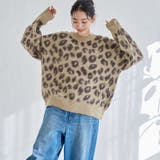 BEIGE | 2WAYレオパードシャギーニット | coen【women】