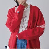 RED | MLB別注 アソートジャガードロゴニットカーディガン | coen【women】