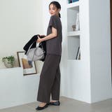 【新柄登場/ストレッチ】とろさらストライプイージーワイドパンツ | coen【women】 | 詳細画像10 