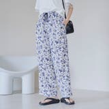 OFF WHITE | 【接触冷感】プリントイージーワイドパンツ | coen【women】