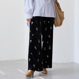 フラワー刺繍イージーワイドパンツ | coen【women】 | 詳細画像2 