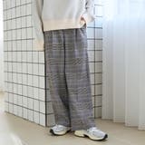 【定番】イージービューティーチェックワイドパンツ（WEB限定サイズあり） | coen【women】 | 詳細画像2 