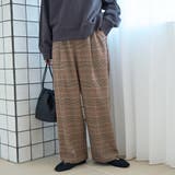 MD.BROWN | 【定番】イージービューティーチェックワイドパンツ（WEB限定サイズあり） | coen【women】