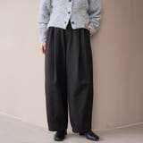 BLACK | ウールライク裏起毛イージーカーブパンツ | coen【women】