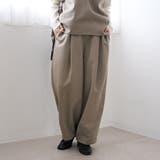 BEIGE | ウールライク裏起毛イージーカーブパンツ | coen【women】