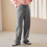 LT.GRAY | ウエストリボン ワイドストレートデニムパンツ | coen【women】