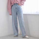 LT.BLUE | ウエストリボン ワイドストレートデニムパンツ | coen【women】