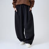 BLACK | ダンボールイージーワイド カーブスウェットパンツ | coen【women】