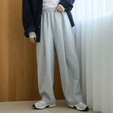LT.GRAY | ダンボールイージーワイド カーブスウェットパンツ | coen【women】