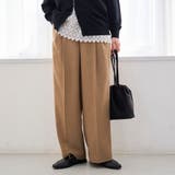 BEIGE | リネンタッチツータックワイドパンツ | coen【women】
