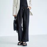 BLACK | 【接触冷感】リネンレーヨン ワイドストレートパンツ（WEB限定サイズあり） | coen【women】