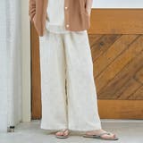 OFF WHITE | フラワー刺繍楊柳イージーパンツ | coen【women】