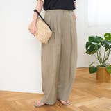 BEIGE | 【UVカット】リネンライク シアータック ワイドスラックス | coen【women】