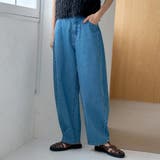 COBALT | バックベルト付き カーブシルエット ワイドデニムパンツ | coen【women】