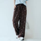 【セットアップ対応】フラワー刺繍イージーワイドパンツ | coen【women】 | 詳細画像1