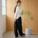 【セットアップ対応】フラワー刺繍イージーワイドパンツ | coen【women】 | 詳細画像3