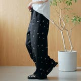 【セットアップ対応】フラワー刺繍イージーワイドパンツ | coen【women】 | 詳細画像6
