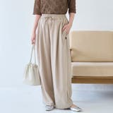 BEIGE | 【撥水/ストレッチ/接触冷感】C.mt リラックス タックワイドイージーパンツ | coen【women】