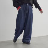 NAVY | 裏起毛ワイドデニムパンツ | coen【women】