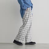 【定番 帯電防止】イージービューティーチェックワイドパンツ(WEB限定サイズあり… | coen【women】 | 詳細画像6