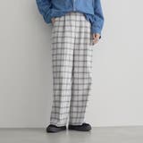 OFF WHITE | 【定番 帯電防止】イージービューティーチェックワイドパンツ(WEB限定サイズあり… | coen【women】