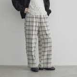 OFF WHITE | クラッシュチェックイージーワイドパンツ | coen【women】