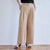 BEIGE | コットンナイロンツータックワイドパンツ | coen【women】