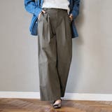 OLIVE | コットンナイロンツータックワイドパンツ | coen【women】
