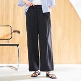 BLACK | コットンタッチイージーワイドパンツ | coen【women】