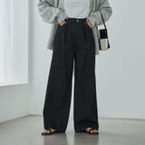 BLACK | タックワイドデニムパンツ | coen【women】
