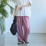 RED | カラフルサッカーイージーワイドパンツ | coen【women】