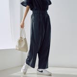 BLACK | ライトコットンストレッチワイドパンツ | coen【women】